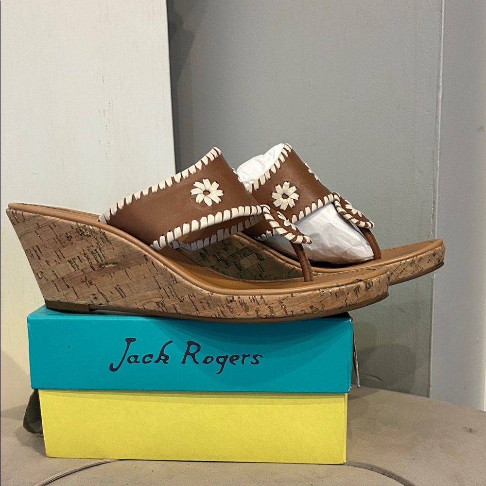 Jack Rogers Tan Wedge Sandals